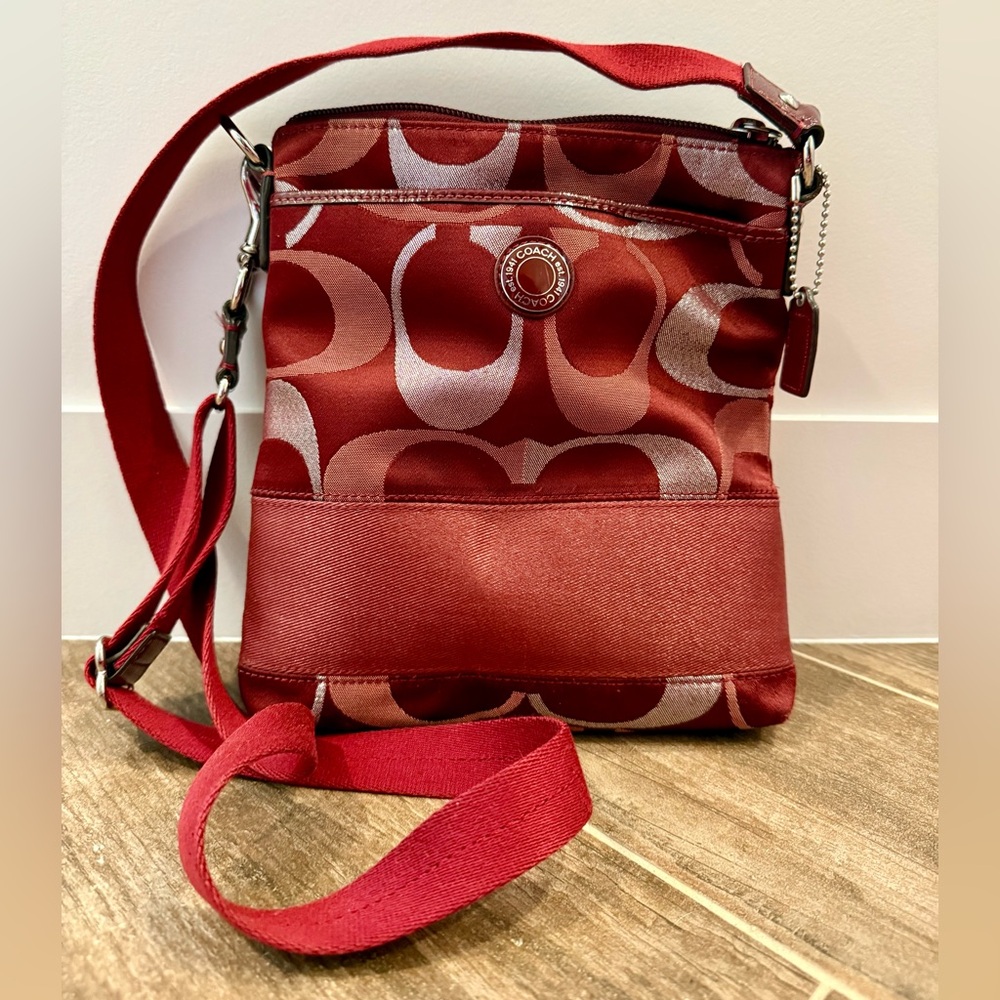 Coach Signature Red Crossbody Bag